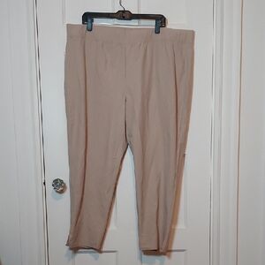 Eileen Fisher High Waisted Slim Crop Pants In Khaki